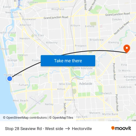 Stop 28 Seaview Rd - West side to Hectorville map