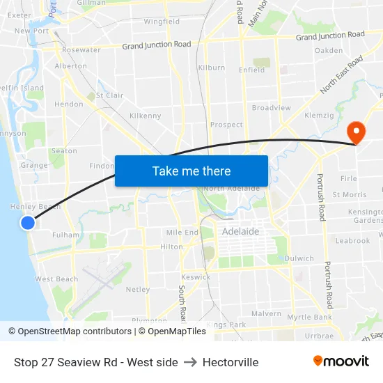 Stop 27 Seaview Rd - West side to Hectorville map