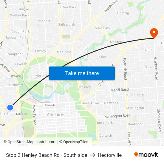 Stop 2 Henley Beach Rd - South side to Hectorville map