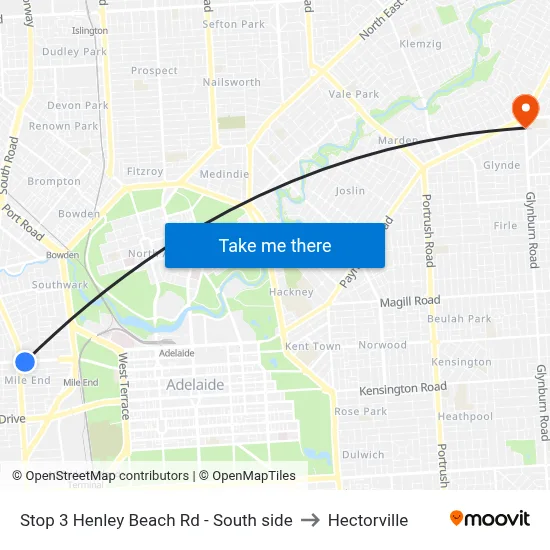 Stop 3 Henley Beach Rd - South side to Hectorville map