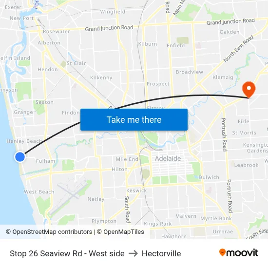 Stop 26 Seaview Rd - West side to Hectorville map