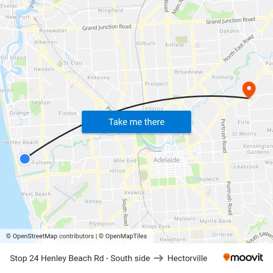 Stop 24 Henley Beach Rd - South side to Hectorville map