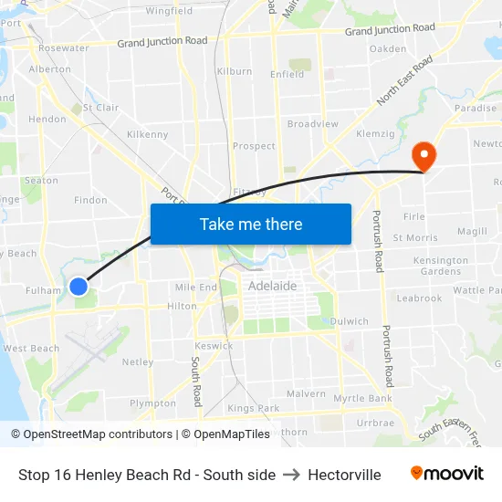 Stop 16 Henley Beach Rd - South side to Hectorville map