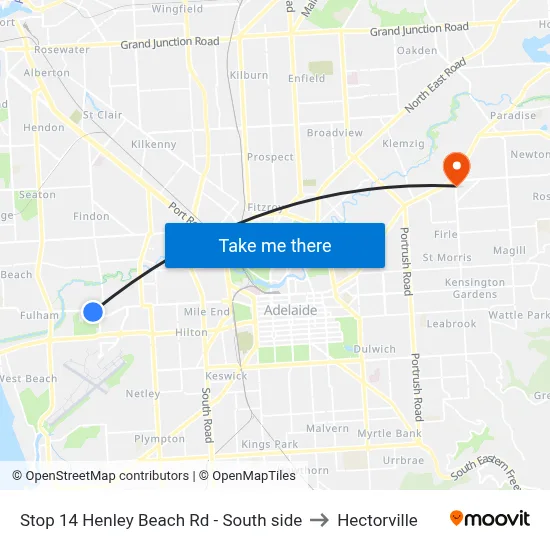 Stop 14 Henley Beach Rd - South side to Hectorville map