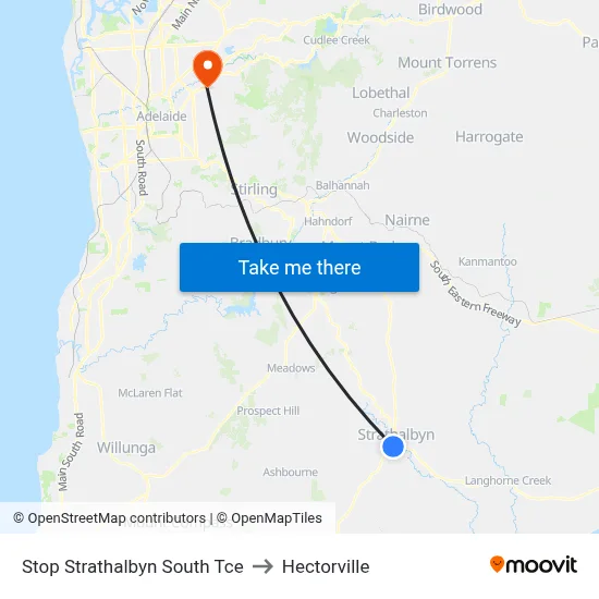Stop Strathalbyn South Tce to Hectorville map