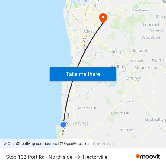 Stop 102 Port Rd - North side to Hectorville map