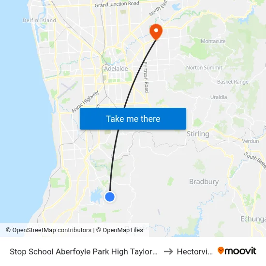 Stop School Aberfoyle Park High Taylors Rd to Hectorville map