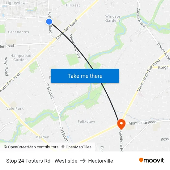 Stop 24 Fosters Rd - West side to Hectorville map