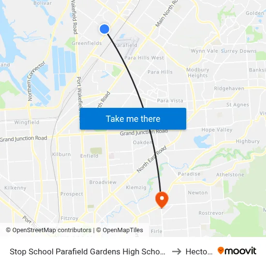 Stop School Parafield Gardens High School Shepherdson Rd to Hectorville map