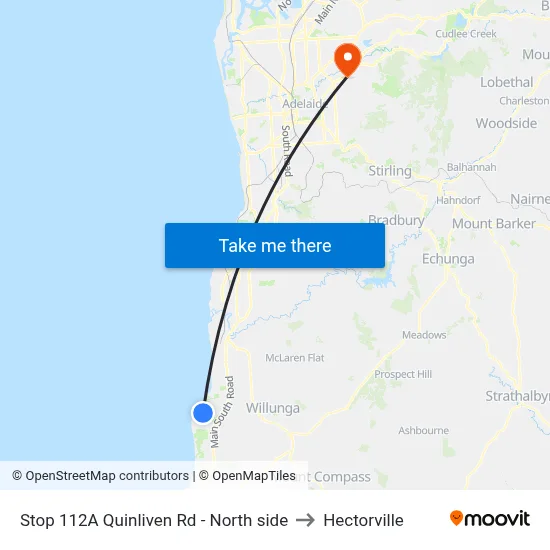 Stop 112A Quinliven Rd - North side to Hectorville map