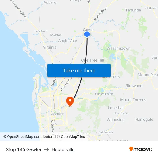 Stop 146 Gawler to Hectorville map