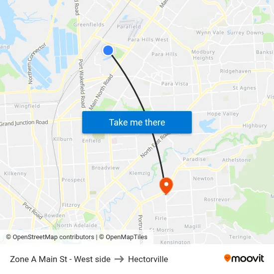 Zone A Main St - West side to Hectorville map