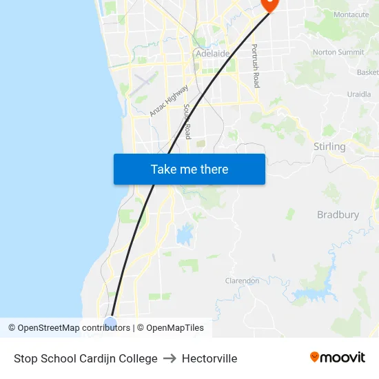 Stop School Cardijn College to Hectorville map