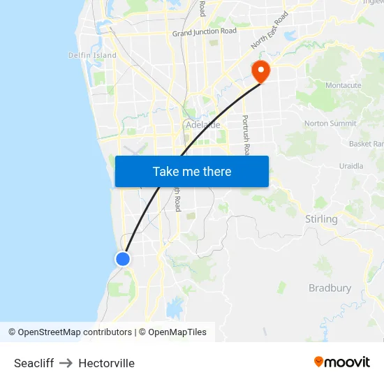 Seacliff to Hectorville map