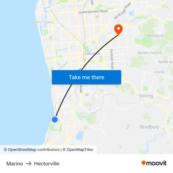 Marino to Hectorville map