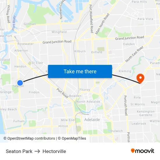 Seaton Park to Hectorville map