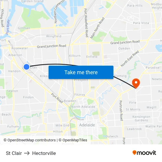 St Clair to Hectorville map