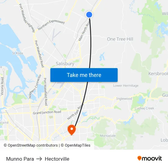 Munno Para to Hectorville map