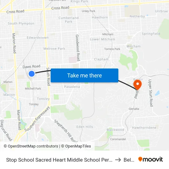 Stop School Sacred Heart Middle School Percy Av to Belair map