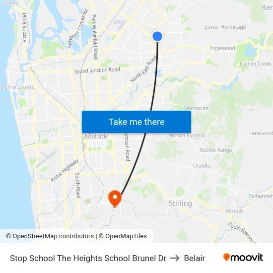 Stop School The Heights School Brunel Dr to Belair map