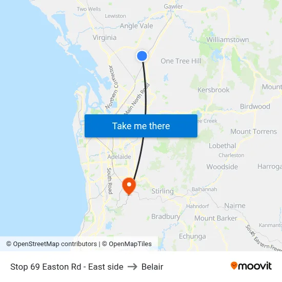Stop 69 Easton Rd - East side to Belair map