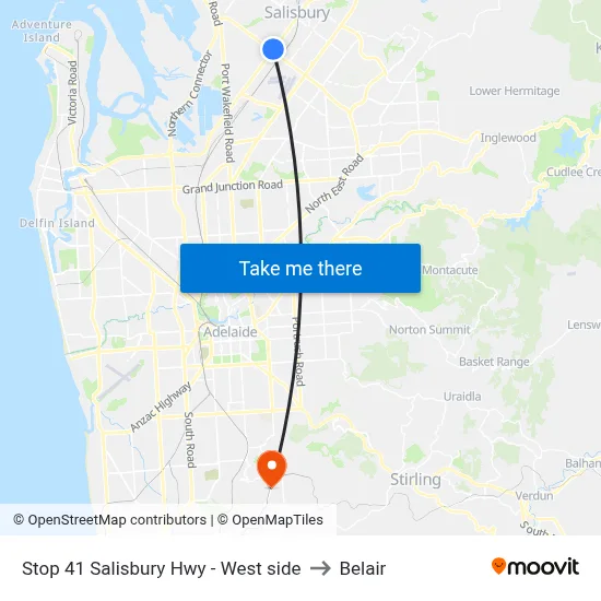 Stop 41 Salisbury Hwy - West side to Belair map