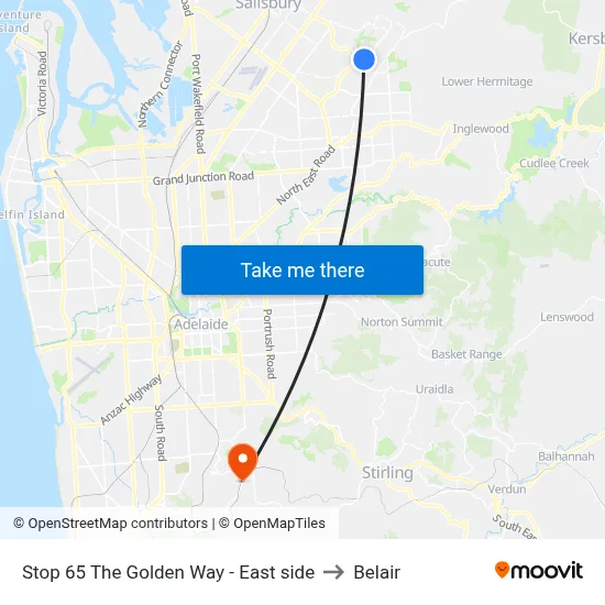 Stop 65 The Golden Way - East side to Belair map