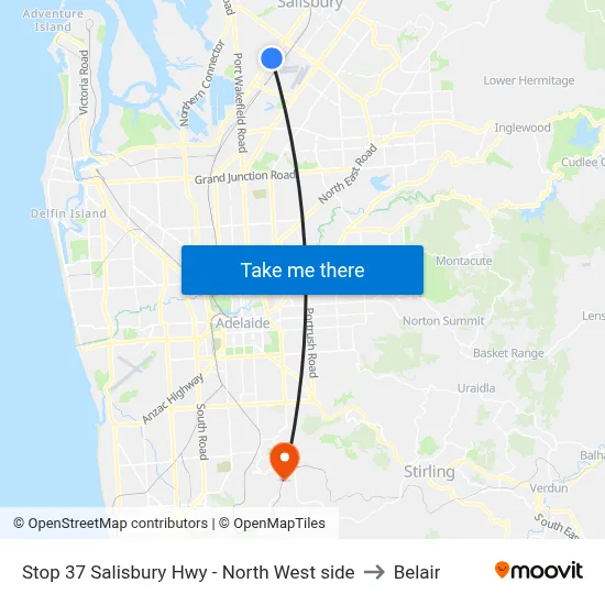 Stop 37 Salisbury Hwy - North West side to Belair map