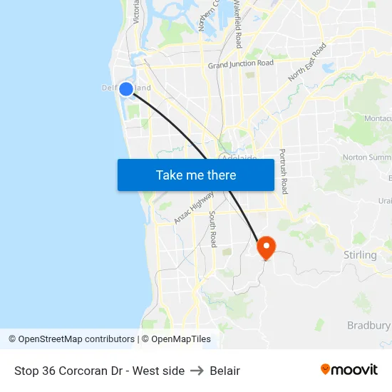 Stop 36 Corcoran Dr - West side to Belair map