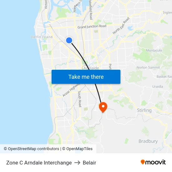 Zone C Arndale Interchange to Belair map