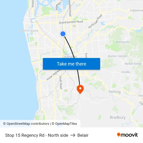 Stop 15 Regency Rd - North side to Belair map