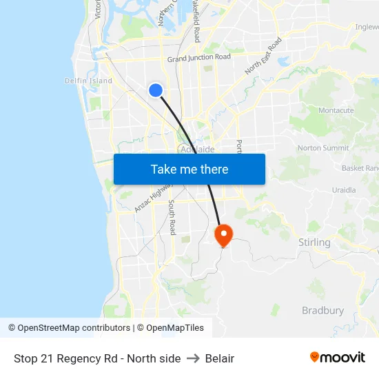 Stop 21 Regency Rd - North side to Belair map