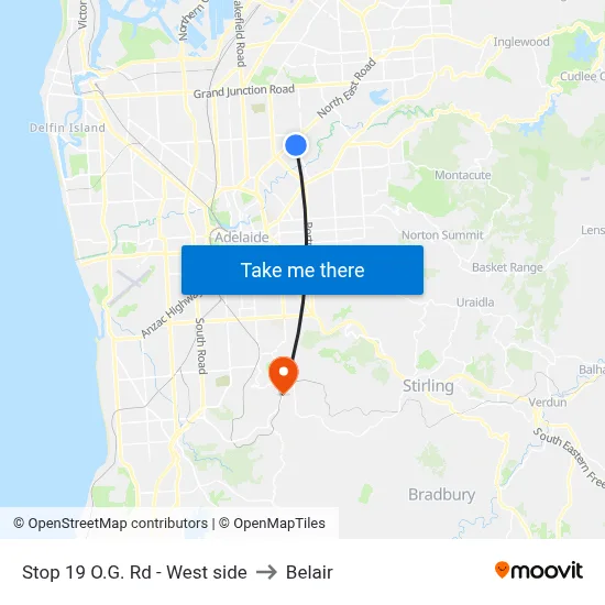 Stop 19 O.G. Rd - West side to Belair map