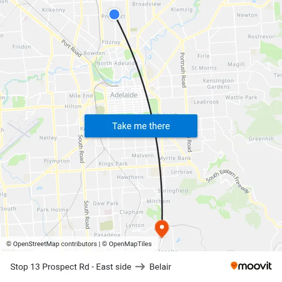 Stop 13 Prospect Rd - East side to Belair map