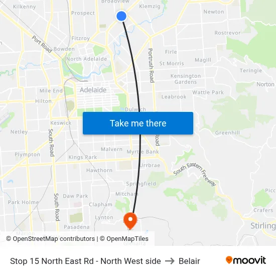 Stop 15 North East Rd - North West side to Belair map