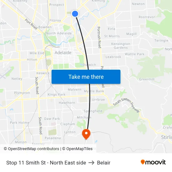 Stop 11 Smith St - North East side to Belair map