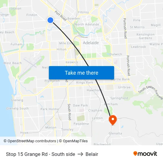 Stop 15 Grange Rd - South side to Belair map