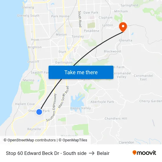 Stop 60 Edward Beck Dr - South side to Belair map