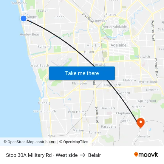 Stop 30A Military Rd - West side to Belair map
