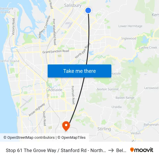 Stop 61 The Grove Way / Stanford Rd - North side to Belair map
