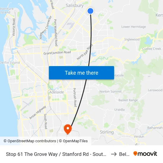 Stop 61 The Grove Way / Stanford Rd - South side to Belair map