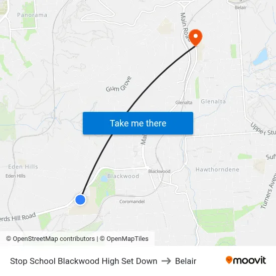 Stop School Blackwood High Set Down to Belair map