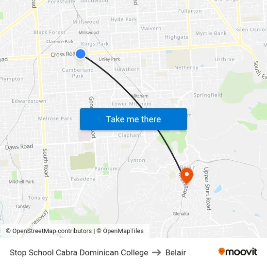 Stop School Cabra Dominican College to Belair map