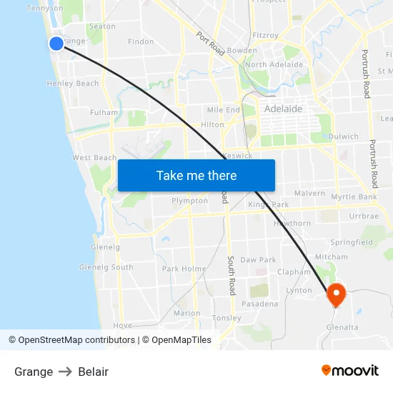 Grange to Belair map