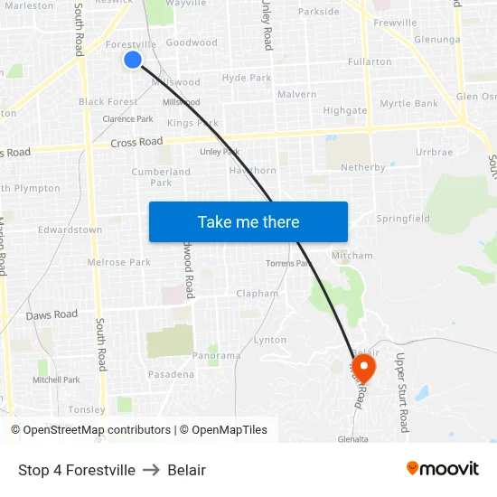 Stop 4 Forestville to Belair map
