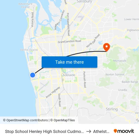 Stop School Henley High School Cudmore Tce to Athelstone map
