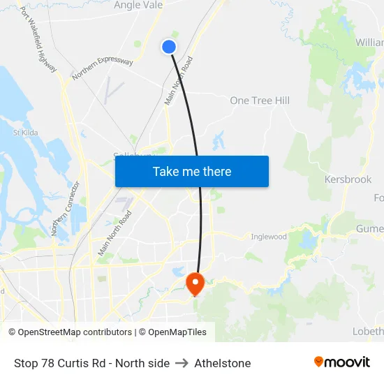 Stop 78 Curtis Rd - North side to Athelstone map