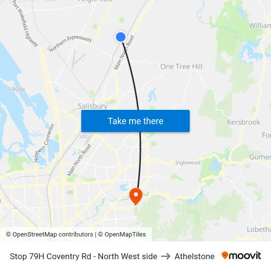 Stop 79H Coventry Rd - North West side to Athelstone map