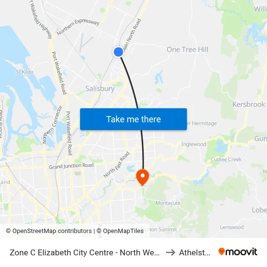 Zone C Elizabeth City Centre - North West side to Athelstone map