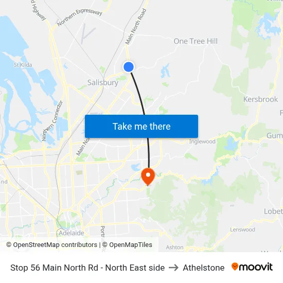 Stop 56 Main North Rd - North East side to Athelstone map